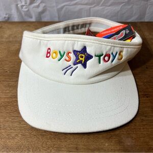 OOAK-Boys-R-Us parody sun visor, flexfit, cute beach sports chic nostalgia tags